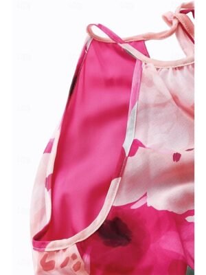 Elegant Flowy Floral Halter Neck Sleeveless Maxi Dress - Image 10