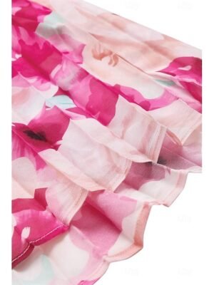 Elegant Flowy Floral Halter Neck Sleeveless Maxi Dress - Image 12