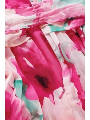 Elegant Flowy Floral Halter Neck Sleeveless Maxi Dress - Image 14