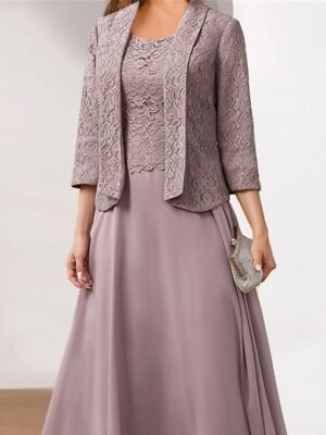 Elegant Formal Lace V Neck 3/4 Sleeve Mini Dress - Image 19