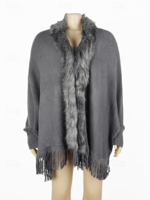 Elegant Formal Long Sleeve Solid Open Front Tassel Cardigan - Image 6