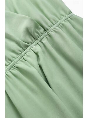 Elegant Formal Wrap Ruched V Neck Ruffle Sleeve Midi Dress - Image 41