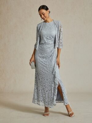 Elegant Lace Crew Neck Short Sleeve Shirt - Image 4