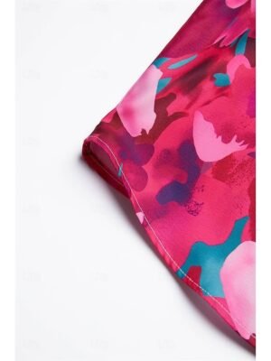 Elegant Loose Floral Spread Collar Long Sleeve Blouse - Image 10