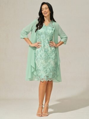 Elegant Loose Plain Crew Neck 3/4 Sleeve Midi Dress Set - Image 8