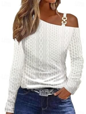 Elegant Loose Plain Crew Neck Zipper Long Sleeve Sweatshirt - Image 14