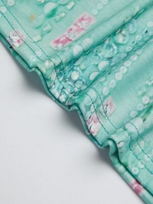 Elegant Loose Sequin Floral Keyhole Neck Three-Quarter Sleeve Blouse - Image 8