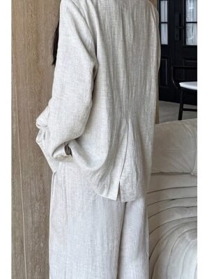 Elegant Loose Solid Notch Lapel Long Sleeve Blazer - Image 9