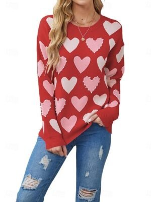 Elegant Loose Solid V Neck Long Sleeve Regular Pullover - Image 2