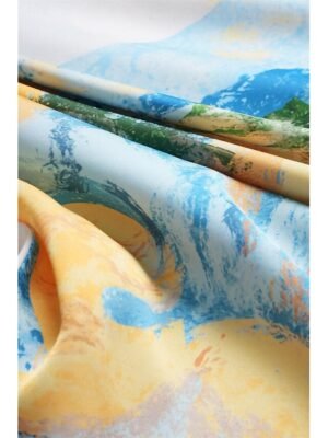 Elegant Loose Tie Dye V Neck Short Sleeve Maxi Dress - Image 23