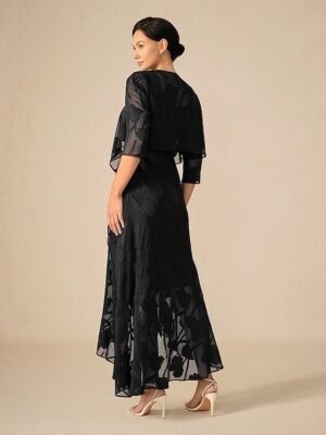 Elegant Maxi Floral U Neck Sleeveless Ruffle Dress - Image 16