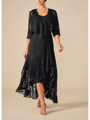 Elegant Maxi Floral U Neck Sleeveless Ruffle Dress - Image 17