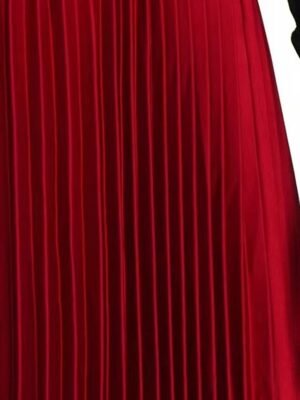 Elegant Maxi High Waist Solid Pleated Asymmetric Skirt - Image 30