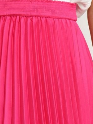 Elegant Maxi High Waist Solid Pleated Asymmetric Skirt - Image 32