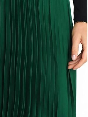 Elegant Maxi High Waist Solid Pleated Asymmetric Skirt - Image 33