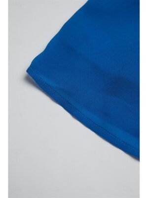 Elegant Midi Solid Ruffle Crew Neck Short Sleeve Dress - Image 13