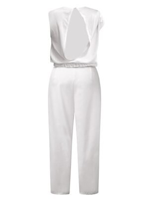 Elegant One Shoulder Wide Leg Formal Jumpsuit - Image 2