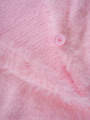 Elegant Oversized Solid V Neck Long Sleeve Cardigan - Image 4