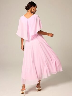 Elegant Pleated Ruffle Chiffon Crew Neck Sleeveless Midi Dress - Image 29