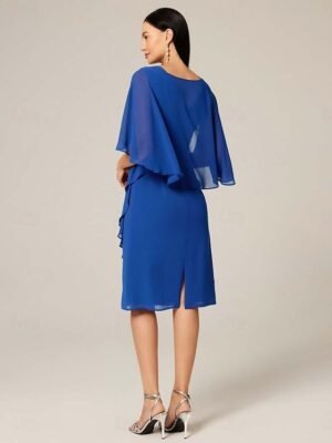 Elegant Plus Size Chiffon Ruffle Boat Neck Sleeveless Midi Dress - Image 4