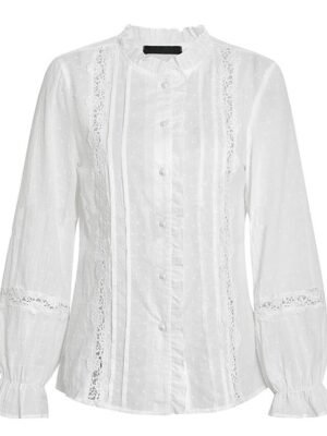 Elegant Regular Eyelet Vintage Blouse Long Sleeve Lace Top - Image 6