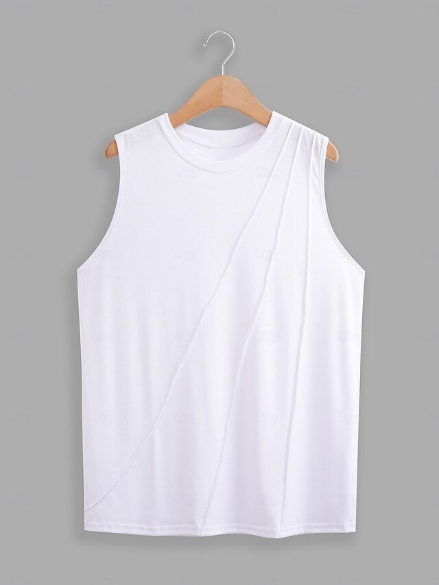 Elegant Regular Fit Asymmetrical Round Neck Sleeveless Top - Image 2