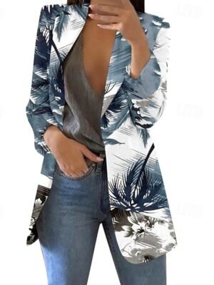 Elegant Regular Fit Floral Lapel Long Sleeve Cardigan - Image 3