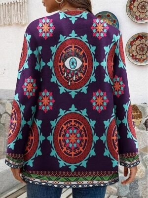 Elegant Regular Fit Floral Long Sleeve Blazer - Image 11