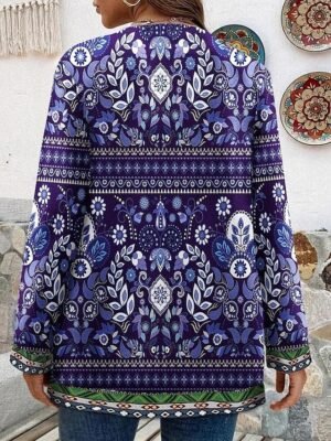 Elegant Regular Fit Floral Long Sleeve Blazer - Image 5