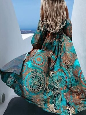 Elegant Regular Fit Floral Strapless Sleeveless Maxi Dress - Image 4