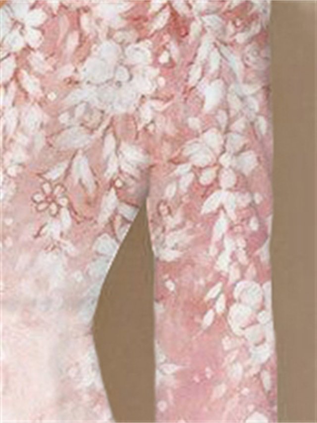 Elegant Regular Fit Floral V Neck Long Sleeve Maxi Chiffon Dress - Image 14