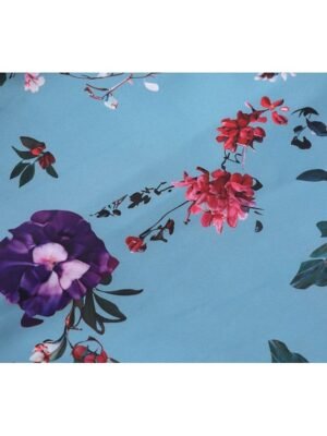 Elegant Regular Fit Floral V Neck Long Sleeve Maxi Dress - Image 9