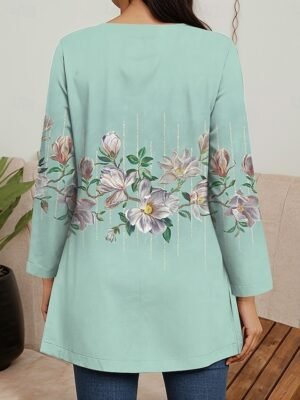 Elegant Regular Fit Geometric Print Long Sleeve Blazer - Image 7