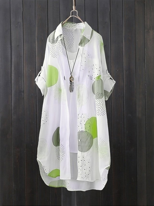 Elegant Regular Fit Plaid Turndown Long Sleeve Long Shacket - Image 1