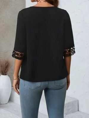 Elegant Regular Fit Plain Crewneck Half Sleeve Jacket - Image 2