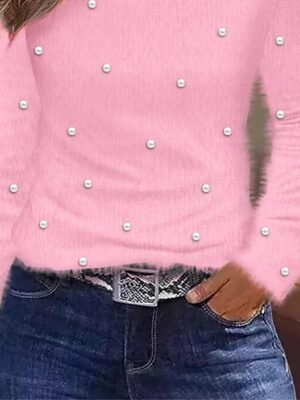 Elegant Regular Fit Plain One Shoulder Long Sleeve Blouse - Image 3