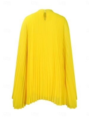 Elegant Regular Fit Plain Turtleneck Long Sleeve Mini Dress - Image 12