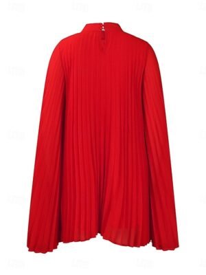 Elegant Regular Fit Plain Turtleneck Long Sleeve Mini Dress - Image 13