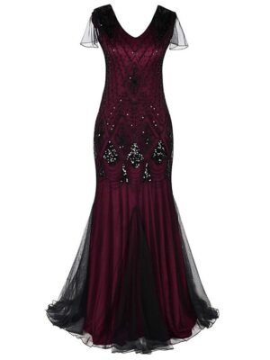 Elegant Regular Fit Plain V Neck Sleeveless Maxi Dress - Image 2