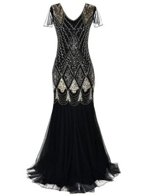 Elegant Regular Fit Plain V Neck Sleeveless Maxi Dress - Image 6