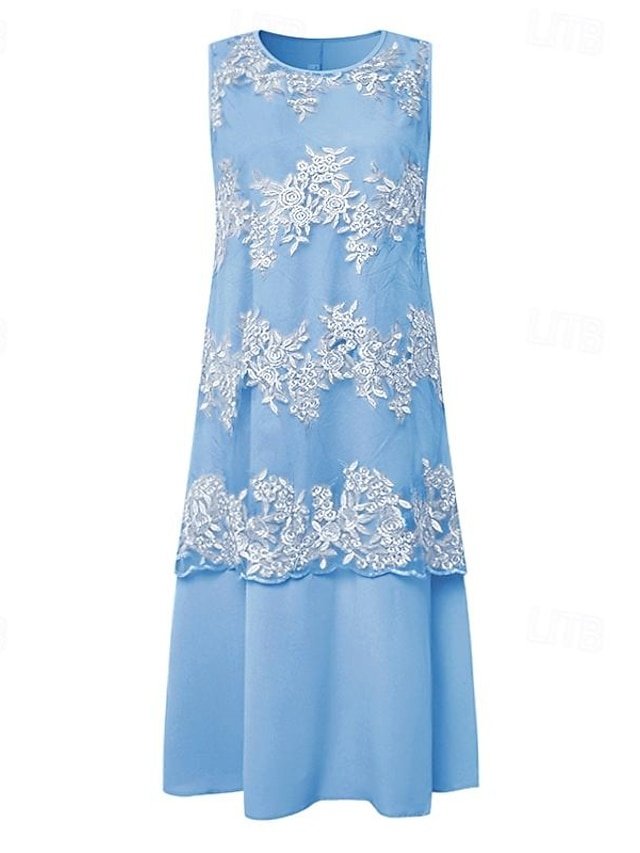 Elegant Regular Fit Pure Colour Crew Neck Half Sleeve Knee Length Dress Set - Image 2