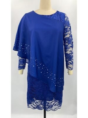 Elegant Regular Fit Pure Colour Crew Neck 3/4 Sleeve Midi Dress - Image 6