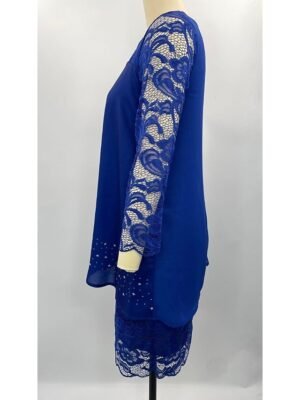 Elegant Regular Fit Pure Colour Crew Neck 3/4 Sleeve Midi Dress - Image 7