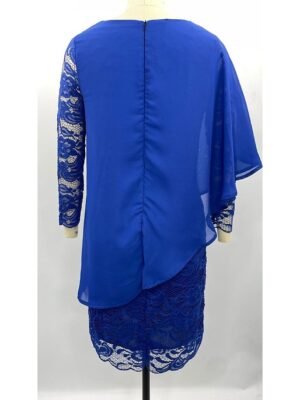 Elegant Regular Fit Pure Colour Crew Neck 3/4 Sleeve Midi Dress - Image 8