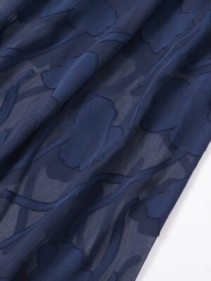 Elegant Regular Fit Solid V Neck Flutter Sleeve Maxi Dress - Image 11