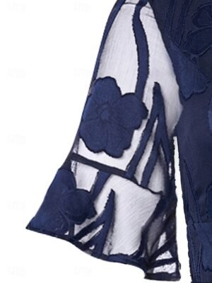 Elegant Regular Fit Solid V Neck Flutter Sleeve Maxi Dress - Image 7