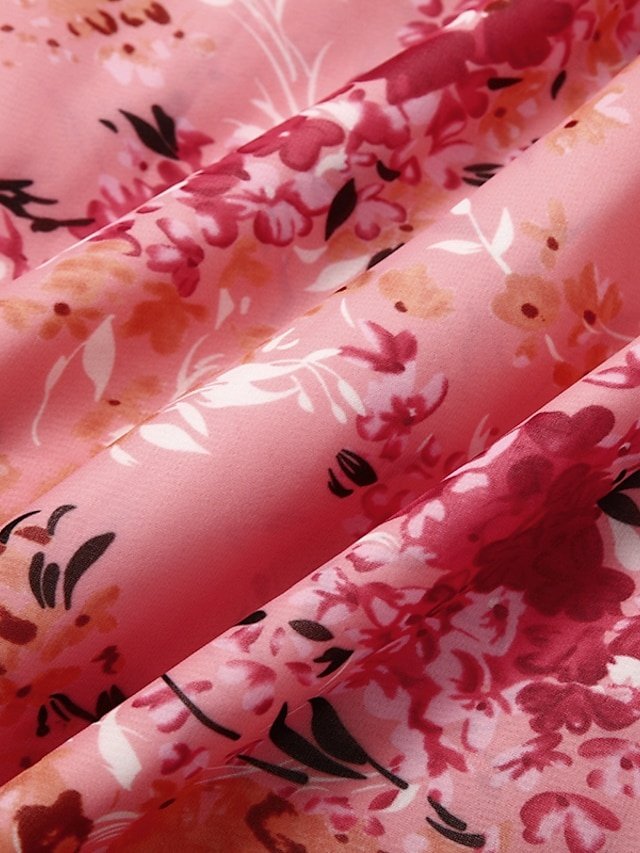 Elegant Regular Floral Deep V Long Sleeve Maxi Dress - Image 9