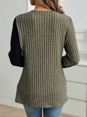 Elegant Regular Lace Crew Neck Long Sleeve Petite Blouse - Image 12