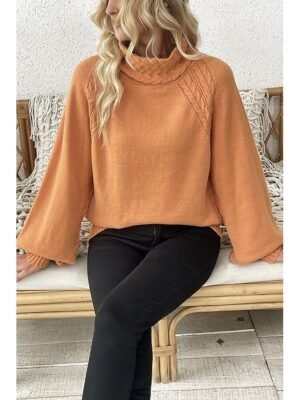 Elegant Regular Pure Turtleneck Long Sleeve Regular Jumper - Image 1