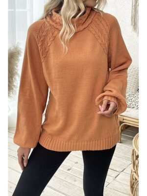 Elegant Regular Pure Turtleneck Long Sleeve Regular Jumper - Image 10